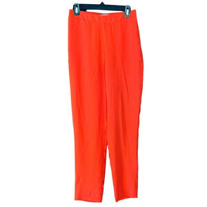 Milly Pants Tapered Leg Half Elastic Waist Pull On Orange Size Small